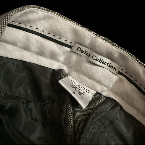 DALIA COLLECTION GRAY LT PLAID CAREER SLACKS SIZE 4 WITH 32” INSEAM, GENTLY WORN - Picture 3 of 3